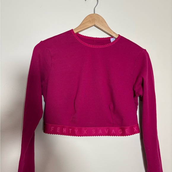 Savage X Fenty Fuchsia Cozy Lounge Set 2X Lightweight Cotton Breathable Eyelit - Picture 2 of 10